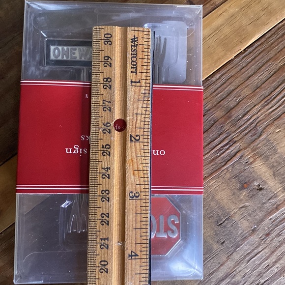 Pottery Barn Holiday One Way and Stop Sign Set of Six Metal Cocktail Picks 🛑 - Picture 13 of 16